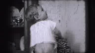 Cliffside Park New Jersey (1942): A Baby Boy With His Butt Out Making A Mess At
