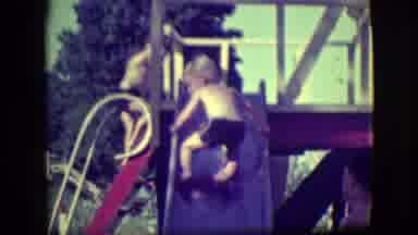 Cliffside Park New Jersey (1946): 2 Boys One Climbing Ladder Other A Slide