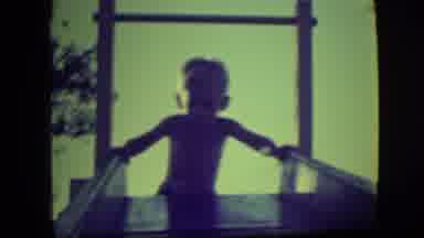 Cliffside Park New Jersey (1946): Small Boy Carefully Climbs To The Top Of A