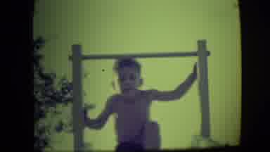 Cliffside Park New Jersey (1946): Little Boy At The Top Of A Slide Outside Getting