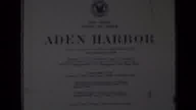 Aden Yemen-1946: White Title Card With Blue Lettering Reads Aden Harbor