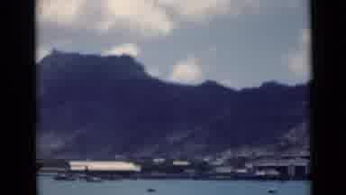 Aden Yemen (1946): Panoramic View Of A Large Shaded Mountain With White Puffy