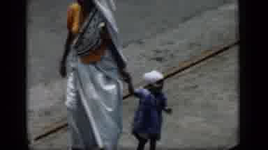 Bombay India (1946): Woman And Child Walking