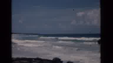 Colombo Ceylon (1946): View Of A White Sand Beach With High Waves On A Sunny Day