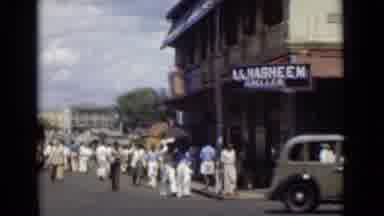 Colombo Ceylon (1946): Busy People Dressed Mostly In White Enduring A Hot Day Near