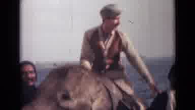 India (1946): Man Riding Elephant The Elephant Is Carried Onto Ship