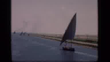 Suez Canal Egypt (1946): The Sail Boats Sit In The Water And Don't Look Like They