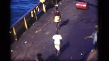 Suez Canal Egypt (1946): Rolling Barrel On Ship With Two Men