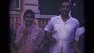 India (1947): Vintage Color Film Of Happy Indian Family Outside Smiling And Being