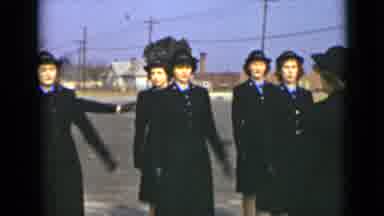 New York (1947): Woman Wearing Black Suit Steps Out Of Line To Salute Superior On