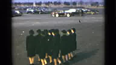 New York (1947): Women Practicing Marching In Formation In Dirt Lot