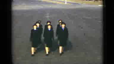 New York (1947): A Group Of Women Practice Marching In Formation And Are Dressed