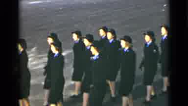 New York (1947): Women Dressed In Black Marching Together On The Avenue Or Street