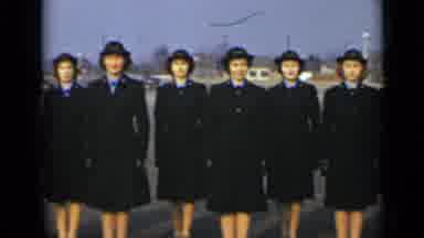 New York (1947): Woman Dressed In Military Uniforms Standing In Formation Outside