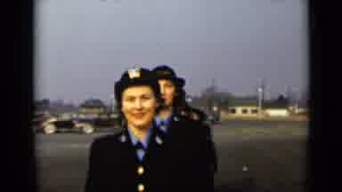 New York (1947): Female Officers In Navy Blue Uniforms Walking In File