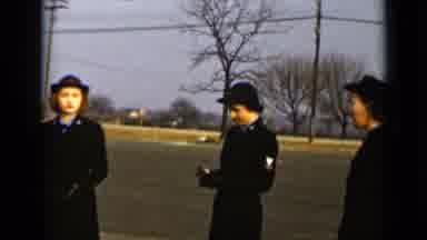 New York (1947): Women Models Uniforms Hats Smiling Pretty Matching Walking