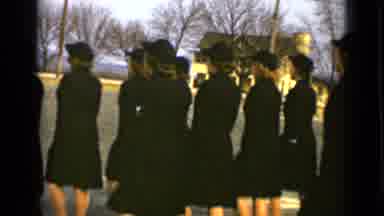 New York (1947): Women In Black Blazers And Skirts March In Unison Together Then