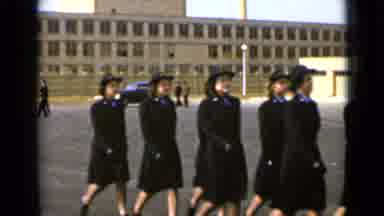 New York-1947: Women In Uniform March In Single File Towards Lot To Line Up