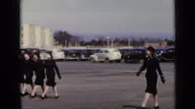 New York (1947): Old Footage Of Women Marching In A Parking Lot In A Military
