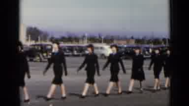 New York (1947): Group Of Women Marching In Formation Wearing Uniforms