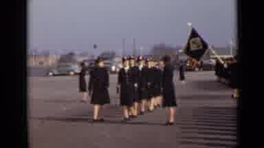 New York (1947): Female Cadets Submit To Drill Inspection In Vintage Scene