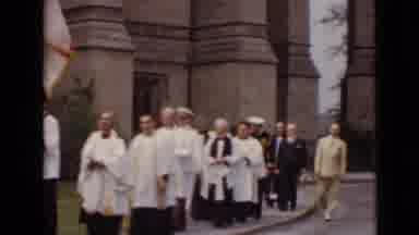 New York (1947): Church Pope And Military Officials Stroll Down Street While