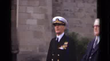 New York (1947): A Military Officer And A Man In A Suit Walking With Two Women In