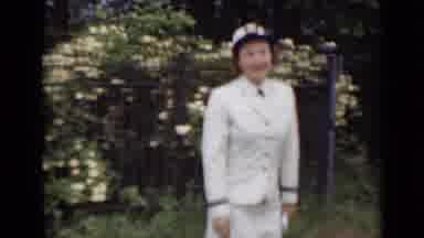 New York (1947): A Lady Walking On The Garden