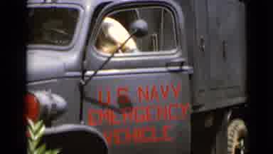 New York (1947): Woman Climbing Into DriverÃ¢â¬â¢S Seat Of United States Navy