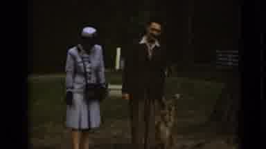 New York (1947): Man And Woman In A Park Playing With Their Dog