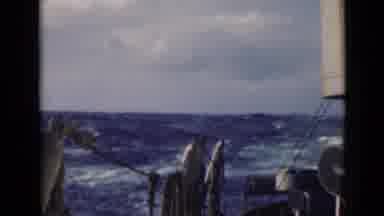 Persian Gulf (1947): Footage Of Ocean Waves Taken Off Of The Bow Of A Sailing Ship