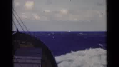 Persian Gulf (1947): Bow Of Fishboat Rocking Against Waves On Cloudy Day