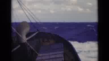 Persian Gulf (1947): Old Video Sailboat Cloudy Day Rough Seas Waves Day Time