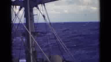 Persian Gulf (1947): Boat Rising And Falling In Turbulent Blue Ocean Waves With