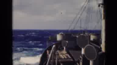 Persian Gulf (1947): A Big Boat Sailing On A Rough Blue Sea With Lots Of Waves