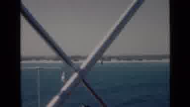 Persian Gulf (1947): View Of The Ocean Through Steel Beams