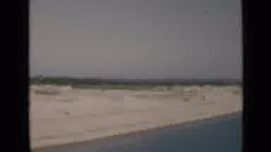Suez Canal Egypt (1946): Blue Shore And White Sands With Greenery In The Distant