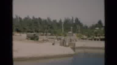 Suez Canal Egypt (1946): View Of Green Trees And River On A Sunny Day