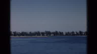 Suez Canal Egypt (1946): Boat Prow Breaks A Wake Near A Sea Coast In Vintage