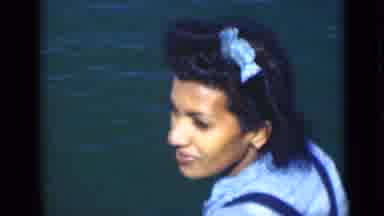 Suez Canal Egypt (1946): Black Woman In Blue Sailing On The River Composed Of