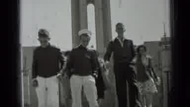 San Francisco California (1937): Three Boys Walk In Front Of Three Women One Of