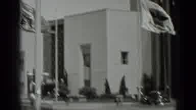 San Francisco California (1937): Old Black And White Building Flags Passenger Car