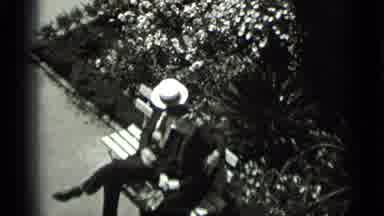San Francisco California (1937): Man And Woman Sitting On A Bench In The Courtyard