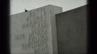 San Francisco California (1937): Big Blocky Building With Names On It And A Man