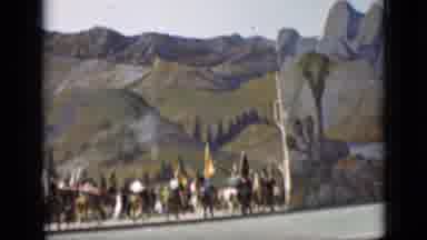San Francisco California (1937): People Marching And Riding Horseback Towards