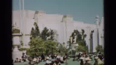 San Francisco California (1937): People Walking Towards A White Building