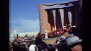 San Francisco California (1937): People Standing And Sitting In Stands Before A