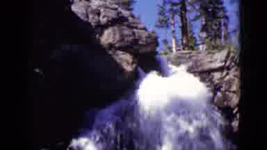 Colorado USA (1938): White Water Cascades Down From Rock Formation Jagged Rock
