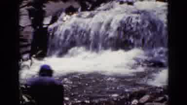 Colorado USA (1938): A Beautiful Waterfall Is Surrounded By A Rocky Area