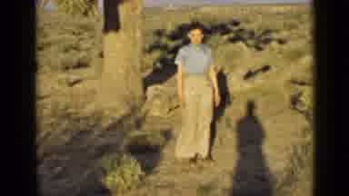 Arizona USA (1939): Woman Poses Next To Tree And In Front Of Landmark In A